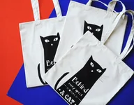 Torby i wózki na zakupy - Behind every great woman is a cat , torba zakupowa, Sowia Aleja - miniaturka - grafika 1