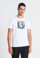 Koszulki męskie - T-Shirt Męski Antony Morato Slim Fit Biały-L - miniaturka - grafika 1