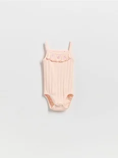 Reserved - Body na ramiączkach z motywem kwiatowym - pastelowy róż - Body dla niemowląt - miniaturka - grafika 1