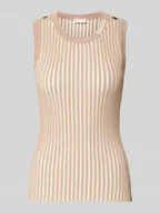 Koszulki i topy damskie - Top z dzianiny z mieszanki wiskozy z ozdobnymi guzikami - miniaturka - grafika 1