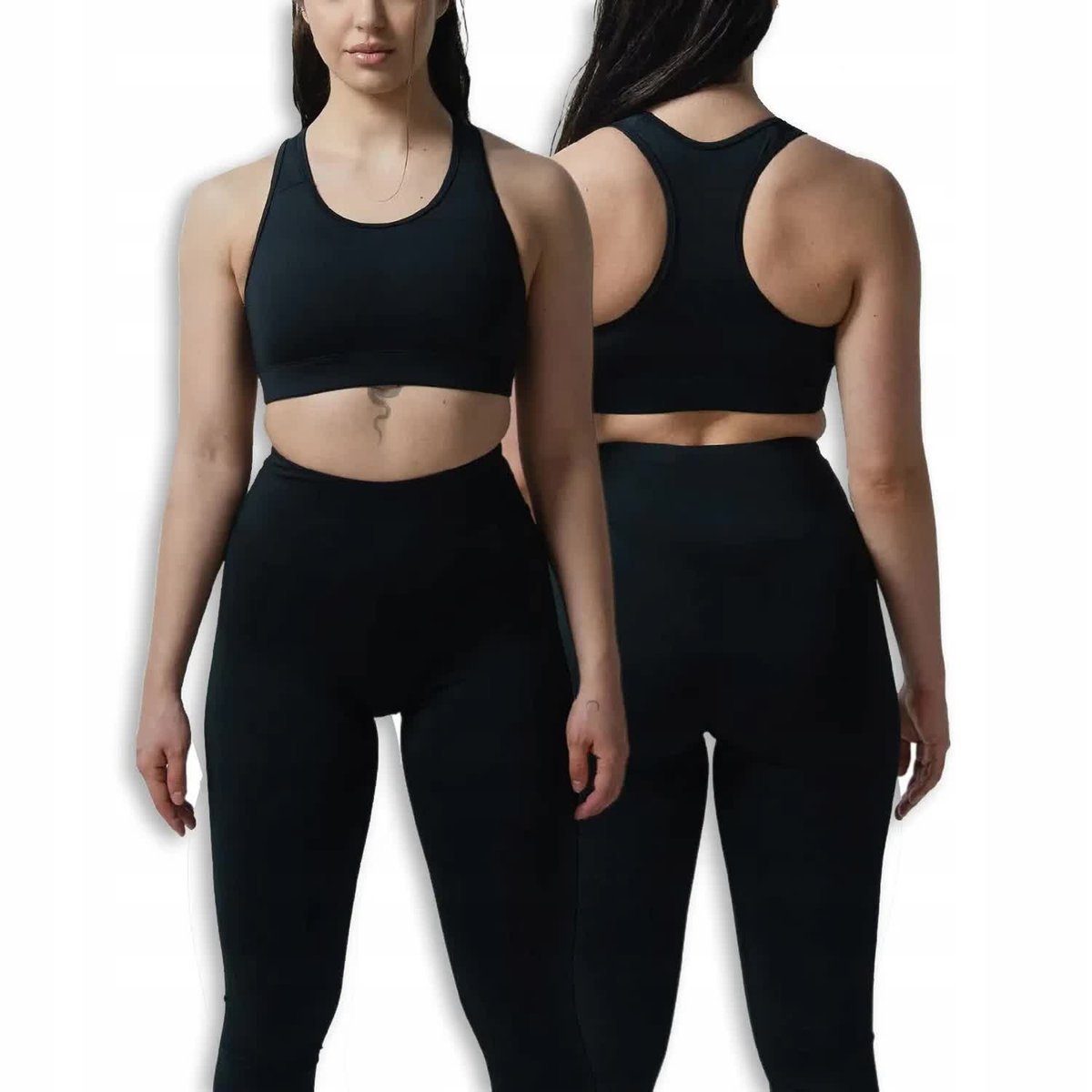 Legginsy Damskie CZARNE Sportowe Wysoki Stan S/M