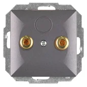 Gniazdka elektryczne - Abex Perła antracyt gniazdo głośnikowe PT-2GP PT-2GP-antracyt - miniaturka - grafika 1