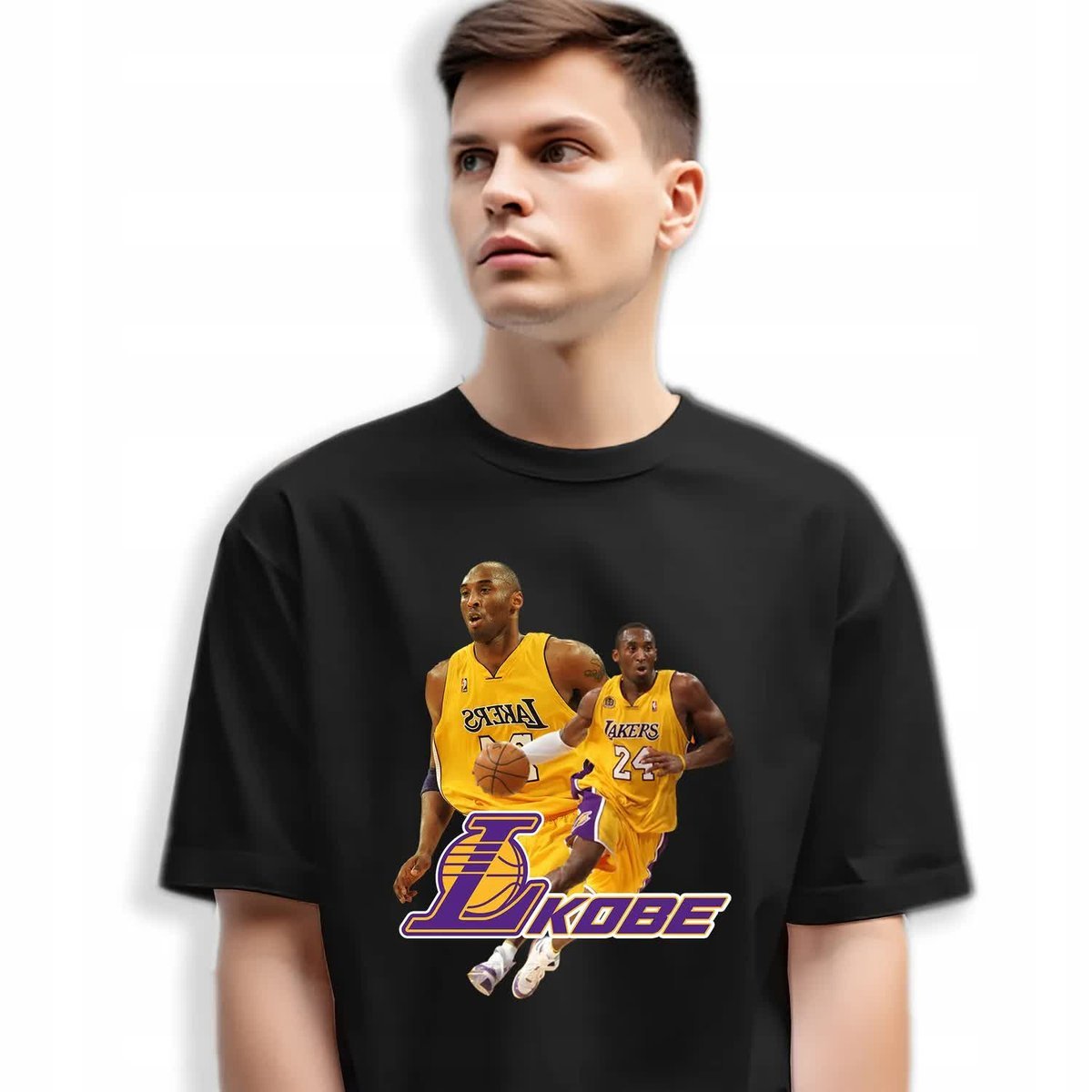 Koszulka Czarna Męska T-Shirt KOBE BRYANT Koszykówka Sportowe Wzory - XL