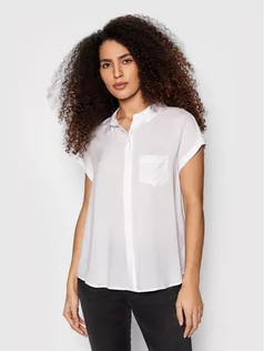 Koszule damskie - Benetton United Colors Of Koszula 5SF05QCM5 Biały Regular Fit - grafika 1