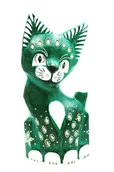 Figurki dekoracyjne - KOT KOTEK FIGURKA DREWNIANA RĘKODZIEŁO 20CM - miniaturka - grafika 1