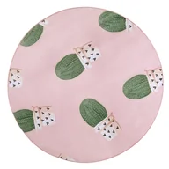 Dywany - Dywan Okrągły W Kaktusy ⌀ 120 Cm Różowy Eldivan - miniaturka - grafika 1