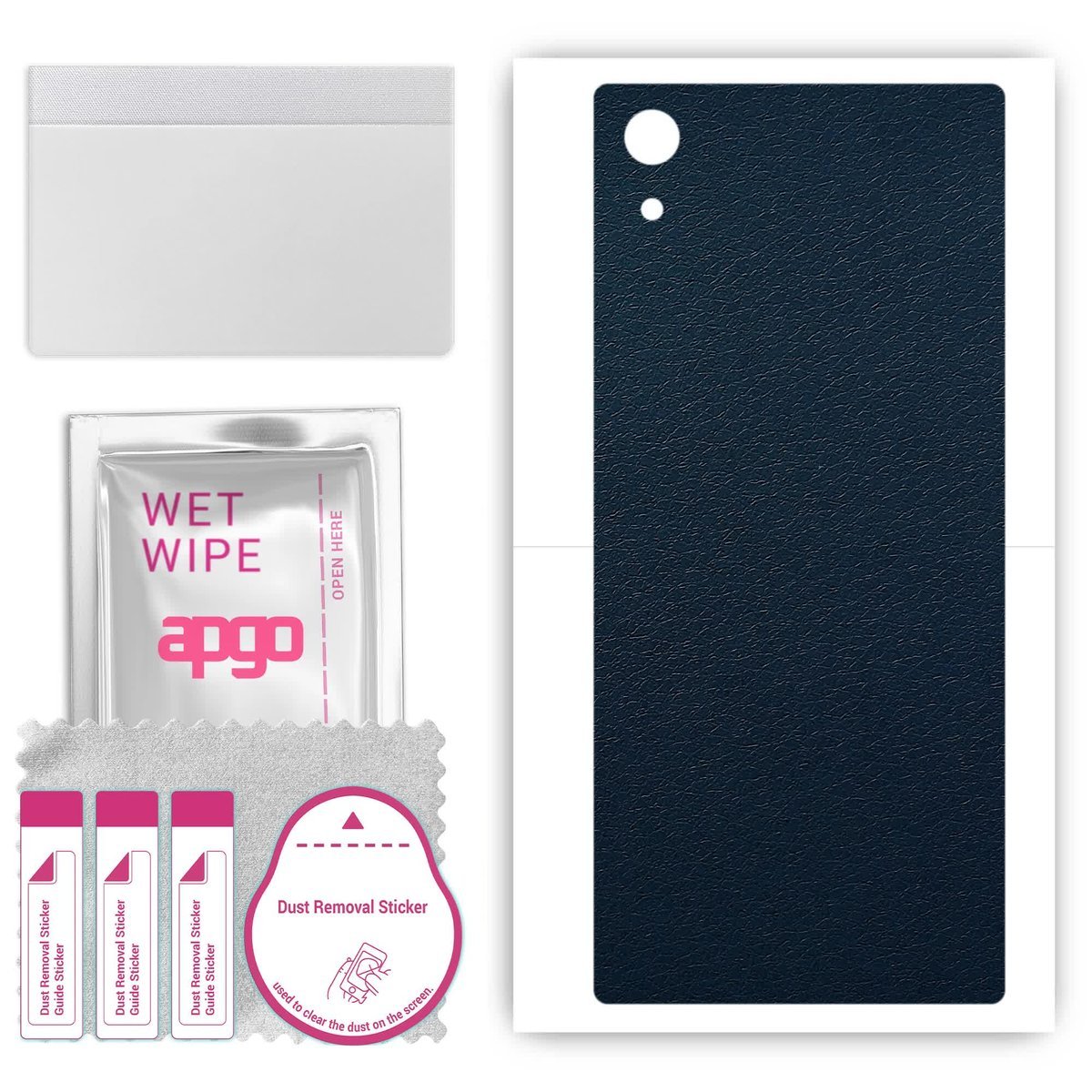 Folia naklejka skórka strukturalna na TYŁ do Sony Xperia XA1 - Skóra Granatowa - apgo SKINS