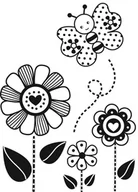 Zabawki kreatywne - Aladine Stempel, kwiatki z motylkiem - miniaturka - grafika 1