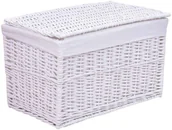 Pudła i pojemniki do przechowywania - Wiklinowy Kufer Biały Na Zabawki G8-R34 - miniaturka - grafika 1
