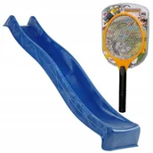 Place zabaw - Zjeżdżalnia Wodna Ślizg 3m Niebieska + Łapacz komarów - miniaturka - grafika 1