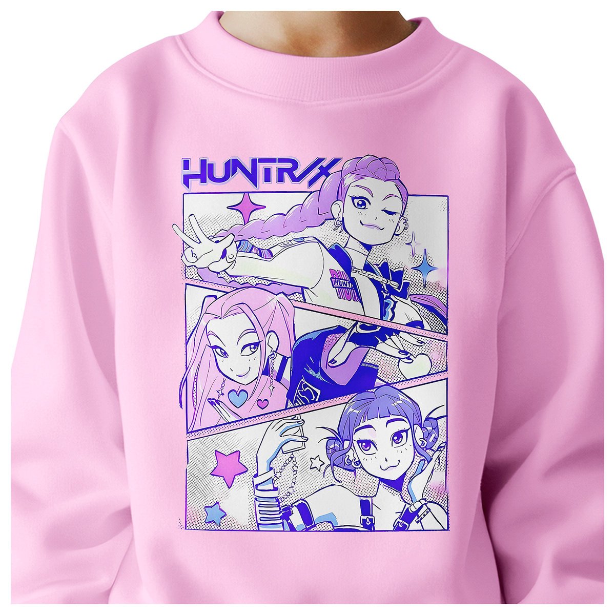 BLUZA DZIECIĘCA K-POPOWE ŁOWCZYNIE DEMONÓW HUNTRIX 134-140 BAWEŁNIANA