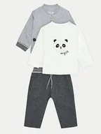 Komplety dla niemowląt - Mayoral Komplet bluza, bluzka i spodnie 2818 Szary Regular Fit - miniaturka - grafika 1