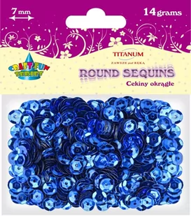 Titanum Cekiny okrągłe metaliczne średnicy 7mm 14g GRANATOWE CRAFT-FUN CM6DB 260079 6919 - Dekoratorstwo - miniaturka - grafika 1