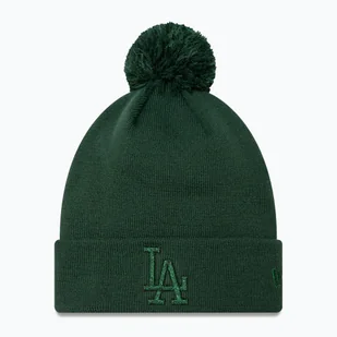 Czapka z daszkiem damska New Era Metallic Bobble Knit Beanie Los Angeles Dodgers dark green WYSYŁKA W 24H 30 DNI NA ZWROT - Czapki damskie - miniaturka - grafika 1