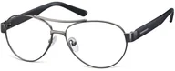 Okulary korekcyjne, oprawki, szkła - Sunoptic Małe Okulary oprawki Pilotki metalowe korekcyjne M380 grafitowe - miniaturka - grafika 1