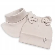 Czapki damskie - KOMPLET WIOSENNY JESIENNY CZAPKA + GOLFIK DLA DZIEWCZYNKI PODWÓJNY 44-46 - miniaturka - grafika 1