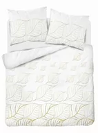 Pościel - Detexpol Pościel satynowa 180x200 Biała złote liście 4815 B Home Satin 58 - miniaturka - grafika 1