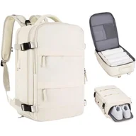 Plecaki - PLECAK PODRÓŻNY DO SAMOLOTU PODRĘCZNY WYTRZYMAŁY BEŻOWY - miniaturka - grafika 1