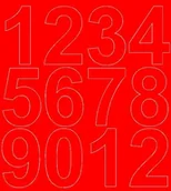 Pasmanteria - Cyfry samoprzylepne 7 cm czerwony matowy - miniaturka - grafika 1