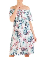 Sukienki - Letnia sukienka hiszpanka, kreacja w kolorowe kwiaty 29965 - ModBiS - miniaturka - grafika 1