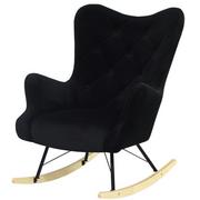 Fotele - Fotel LIDO bujany czarny, welurowy, kolor nóżek do wyboru - miniaturka - grafika 1