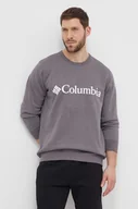 Bluzy męskie - Columbia bluza męska kolor szary z nadrukiem - miniaturka - grafika 1