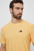 Koszulki męskie - adidas Performance t-shirt treningowy kolor żółty gładki IT5402 - miniaturka - grafika 1