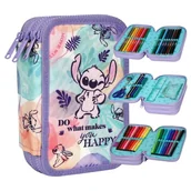 Plecaki szkolne i tornistry - CoolPack Disney Fashion Jumper 3 Piórnik 3-komorowy Z Wyposażeniem Stitch Pastelowy - miniaturka - grafika 1