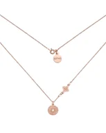 Naszyjniki - Naszyjnik Z Różowego Złota Z Rozetką I Medalionem - miniaturka - grafika 1