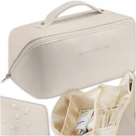 Kosmetyczki, organizery i kuferki - Kosmetyczka Damska Rozkładana Podróżna Skórzana Na Kosmetyki Kuferek - miniaturka - grafika 1