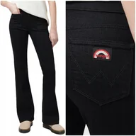 Spodnie damskie - Wrangler FLARE Black DżINS czarne damskie spodnie jeansowe dzwony W27 L30 - miniaturka - grafika 1