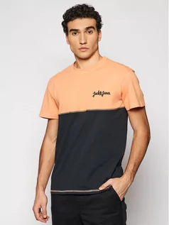 Koszulki męskie - Jones Jack T-Shirt Aidens 12187132 Pomarańczowy Regular Fit - grafika 1