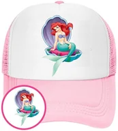 Czapki i chusty sportowe męskie - Czapka z Daszkiem Syrenka Ariel Różowa z Nadrukiem Lato Siatka Bejsbolówka - miniaturka - grafika 1