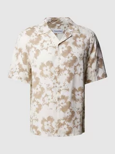 Koszule męskie - Koszula casualowa o kroju regular fit z rękawem o dł. 1/2 model ‘FLOWER’ - grafika 1
