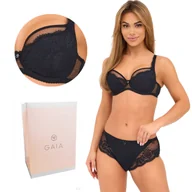 Biustonosze - Biustonosz z koronką GAIA Semi-Soft Elin 1263 półusztywniany czarny  85F - miniaturka - grafika 1