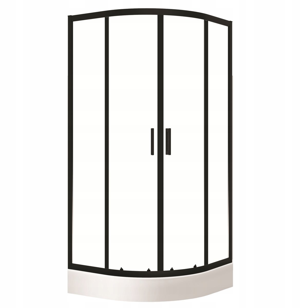 Bresso Kabina Prysznicowa Natryskowa Okrągła 80x80 Brodzik + Syfon Czarna