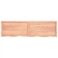 Półki do salonu - Półka, jasnobrązowa, 180x50x4 cm, lite drewno dębowe Lumarko! - miniaturka - grafika 1