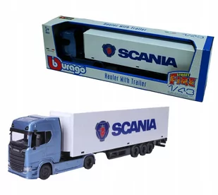 SCANIA 770S 1:43 Bburago 18-31468 NIEBIESKA CIĘŻARÓWKA Z NACZEPĄ - Samochody i pojazdy dla dzieci - miniaturka - grafika 1