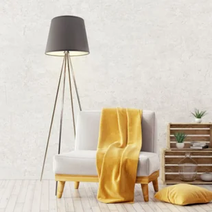 Szara lampa podłogowa w stylu skandawskim PANAMA - Lampy stojące - miniaturka - grafika 1