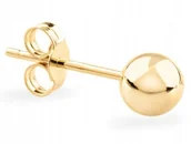 Kolczyki - KLASYCZNY POJEDYNCZY ZŁOTY KOLCZYK KULKA 4 MM 333 8KT - miniaturka - grafika 1