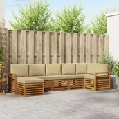 Sofy ogrodowe - vidaXL Zestawy sof 7 pcs i Beżowy Lite Drewno Akacji 3375173 - miniaturka - grafika 1