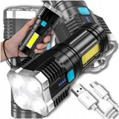 Latarki - LATARKA TAKTYCZNA AKUMULATOROWA LED NA BIWAK WOJSKOWA SZPERACZ WODOODPORNA - miniaturka - grafika 1