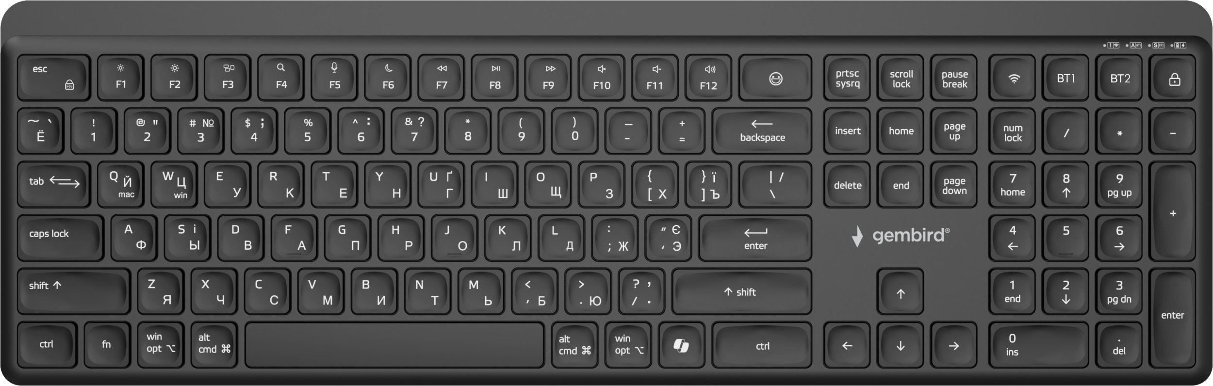 Gembird Keyboard WRL Slim BT Cyrillic/KB-WPS-03-CYRL