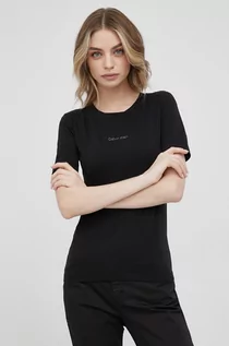 Koszulki i topy damskie - Calvin Klein t-shirt damski kolor czarny - grafika 1