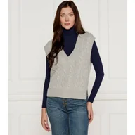 Kamizelki damskie - POLO RALPH LAUREN Wełniana kamizelka | Regular Fit | z dodatkiem kaszmiru - miniaturka - grafika 1