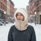 Czapki narciarskie - TEMU Zimowa wiatroodporna czapka rowerowa dla kobiet i mężczyzn, ciepła balaklava z ochroną uszu i zintegrowaną maską na - dostępna w 4 kolorach: - miniaturka - grafika 1