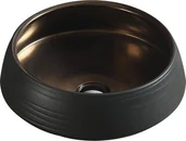 Umywalki - Umywalka Mexen Mexen Ariana umywalka nablatowa 43 x 43 cm czarno/złota - 22054366 - miniaturka - grafika 1