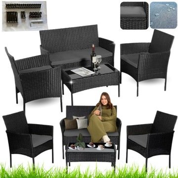 MTG Trade Group Zestaw Mebli Ogrodowych Technorattan SFS010 Czarny