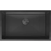 Zlewozmywaki - Mexen Trixo zlewozmywak stalowy 1-komorowy 750 x 440 mm, czarny HC - 6415751000-70HC - miniaturka - grafika 1