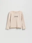 Bluzki dla niemowląt - Reserved - Prążkowana koszulka z nadrukiem - kremowy - miniaturka - grafika 1